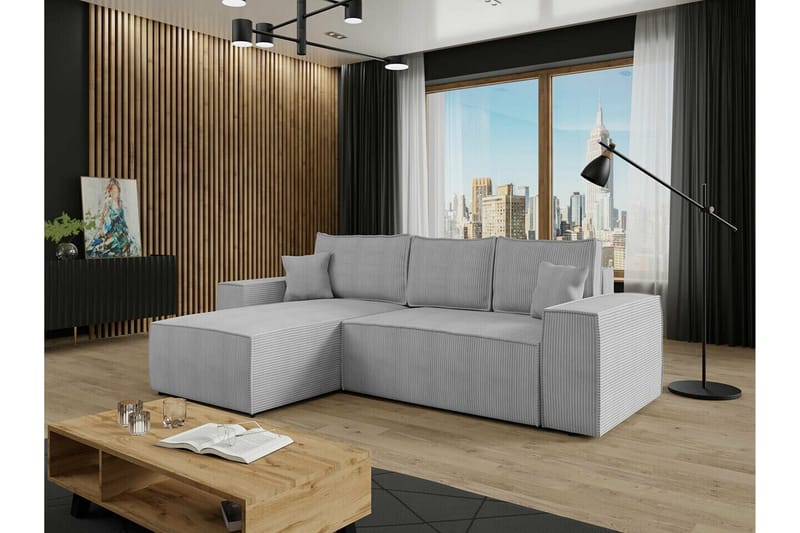 Knocklong 3-sits Hörnbäddsoffa - Ljusgrå - Möbler - Vardagsrum - Bäddsoffor