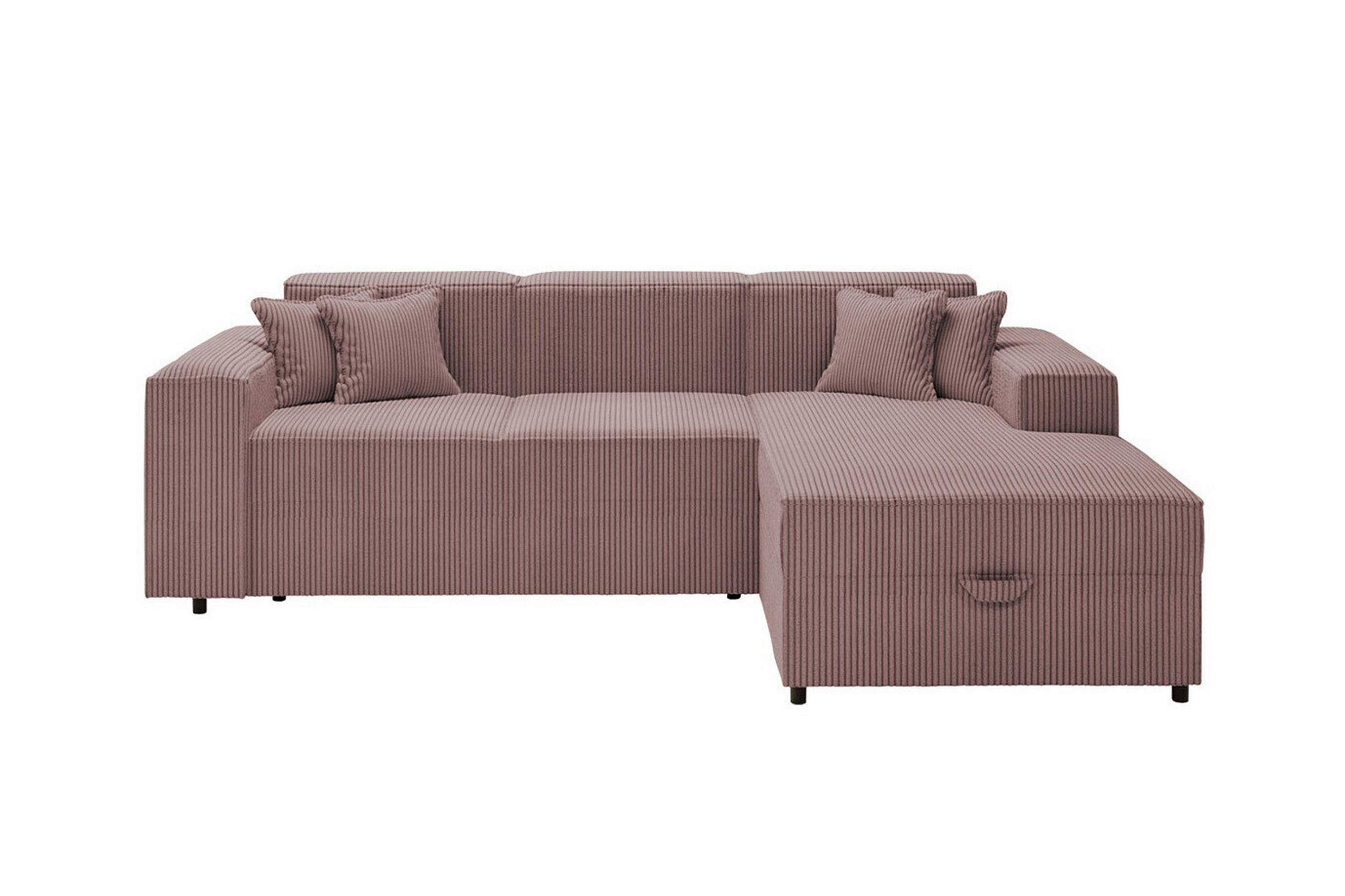 knocklong 3-sits hörnbäddsoffa ljusrosa/creme -