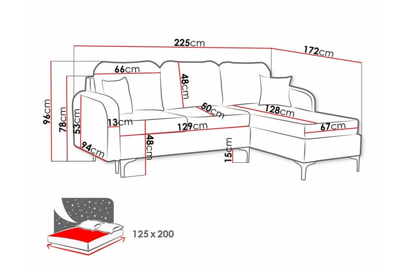 Knocklong 3-sits Hörnbäddsoffa Mörkblå - Möbler - Vardagsrum - Bäddsoffor