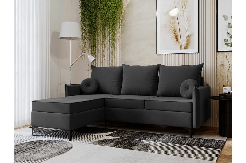 Knocklong 3-sits Hörnbäddsoffa - Mörkgrå - Möbler - Vardagsrum - Bäddsoffor - Hörnbäddsoffa