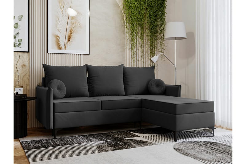 Knocklong 3-sits Hörnbäddsoffa - Mörkgrå - Möbler - Vardagsrum - Bäddsoffor - Hörnbäddsoffa