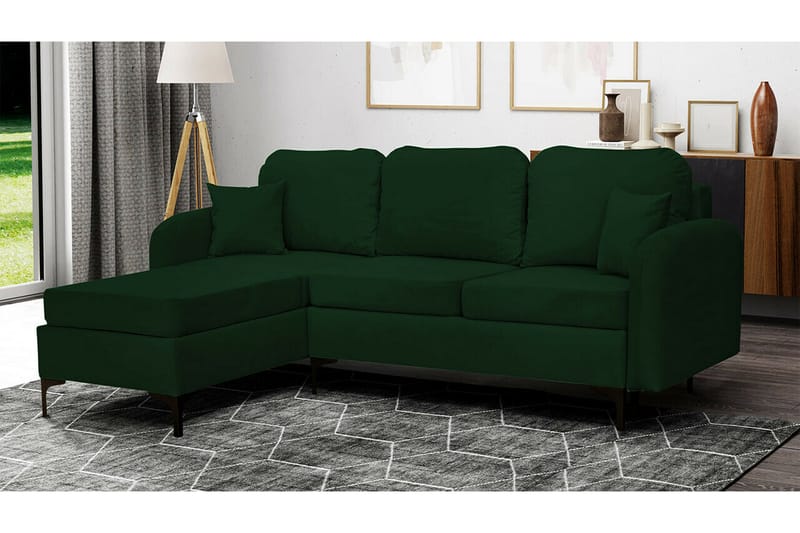 Knocklong 3-sits Hörnbäddsoffa Mörkgrön - Möbler - Vardagsrum - Bäddsoffor - Hörnbäddsoffa