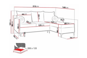 Knocklong 3-sits Hörnbäddsoffa - Rosa - Möbler - Vardagsrum - Bäddsoffor