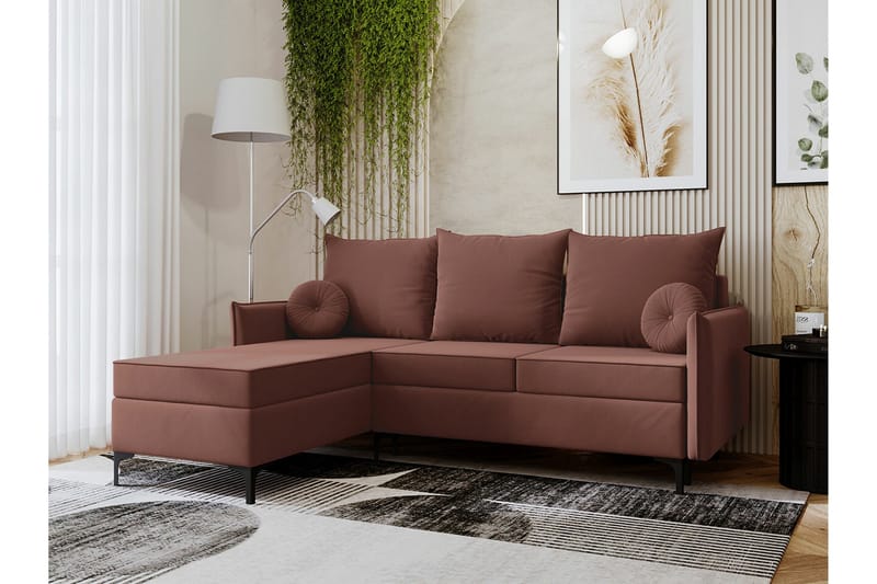 Knocklong 3-sits Hörnbäddsoffa - Rosa - Möbler - Vardagsrum - Bäddsoffor - Hörnbäddsoffa