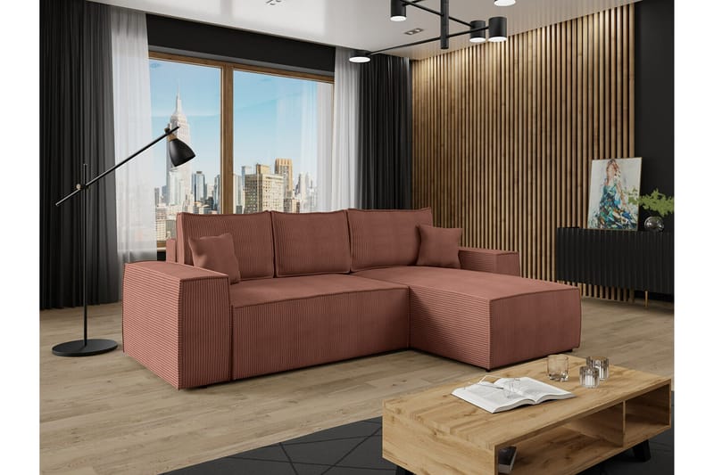 Knocklong 3-sits Hörnbäddsoffa Rosa - Möbler - Vardagsrum - Bäddsoffor - Hörnbäddsoffa