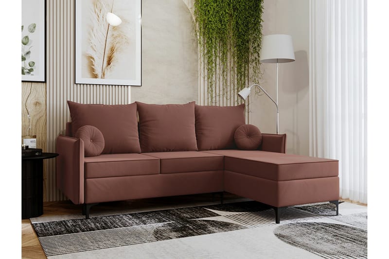 Knocklong 3-sits Hörnbäddsoffa - Rosa - Möbler - Vardagsrum - Bäddsoffor - Hörnbäddsoffa