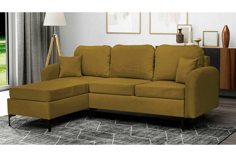 Knocklong 3-sits Hörnbäddsoffa Yellow/Green - Möbler - Vardagsrum - Bäddsoffor - Hörnbäddsoffa