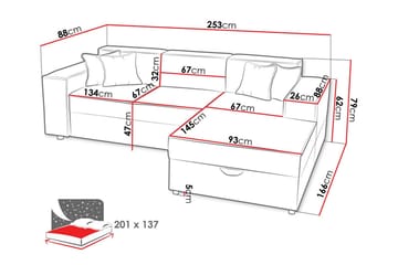 Knocklong 3-sits Hörnbäddsoffa - Möbler - Vardagsrum - Bäddsoffor
