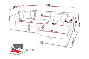 Knocklong 3-sits Hörnbäddsoffa - Möbler - Vardagsrum - Bäddsoffor