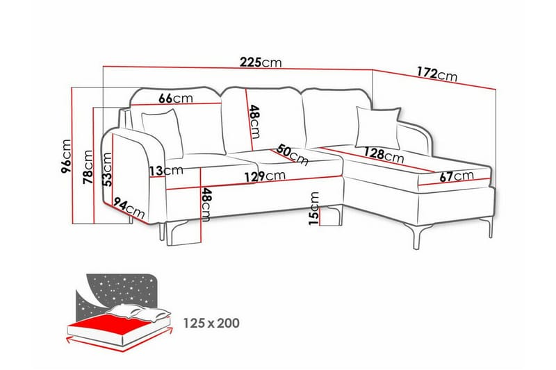 Knocklong 3-sits Hörnbäddsoffa - Möbler - Vardagsrum - Bäddsoffor - Hörnbäddsoffa