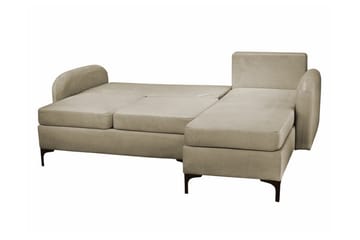 Knocklong 3-sits Vänster Bäddsoffa 125x200 cm med Förvaring i Sammet - Blå - Möbler - Vardagsrum - Bäddsoffor