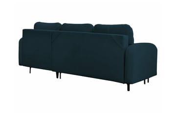Knocklong 3-sits Vänster Bäddsoffa 125x200 cm med Förvaring i Sammet - Blå - Möbler - Vardagsrum - Bäddsoffor