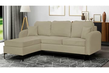 Knocklong 3-sits Vänster Bäddsoffa med Schäslong i Tyg - Sandbeige - Möbler - Vardagsrum - Bäddsoffor