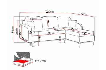 Knocklong 3-sits Vänster Bäddsoffa med Schäslong i Tyg - Sandbeige - Möbler - Vardagsrum - Bäddsoffor