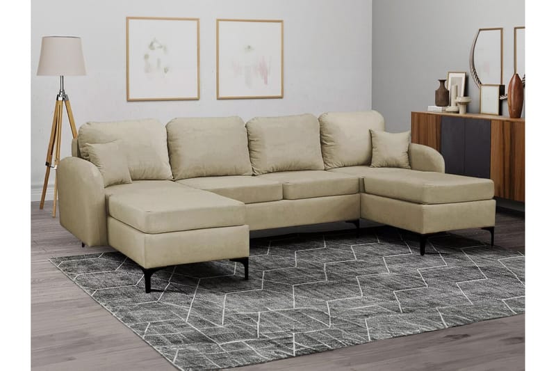 Knocklong 4-sits Hörnbäddsoffa Beige - Möbler - Vardagsrum - Bäddsoffor - Hörnbäddsoffa