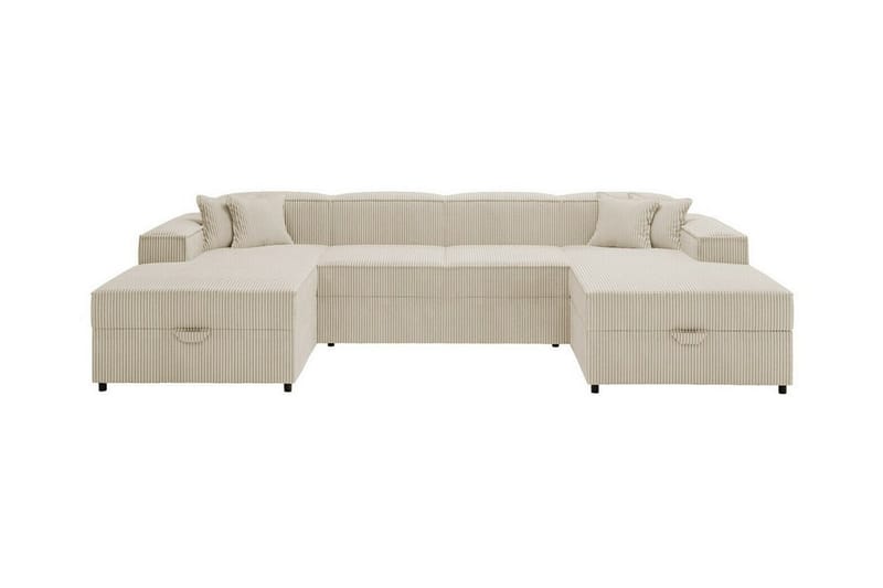 Knocklong 4-sits Hörnbäddsoffa Beige/Ljusbeige - Möbler - Vardagsrum - Bäddsoffor - Hörnbäddsoffa