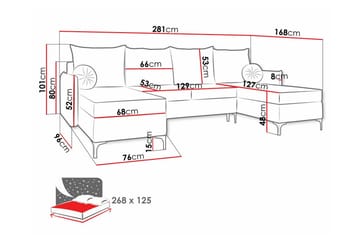 Knocklong 4-sits Hörnbäddsoffa - Blå - Möbler - Vardagsrum - Bäddsoffor - U bäddsoffa