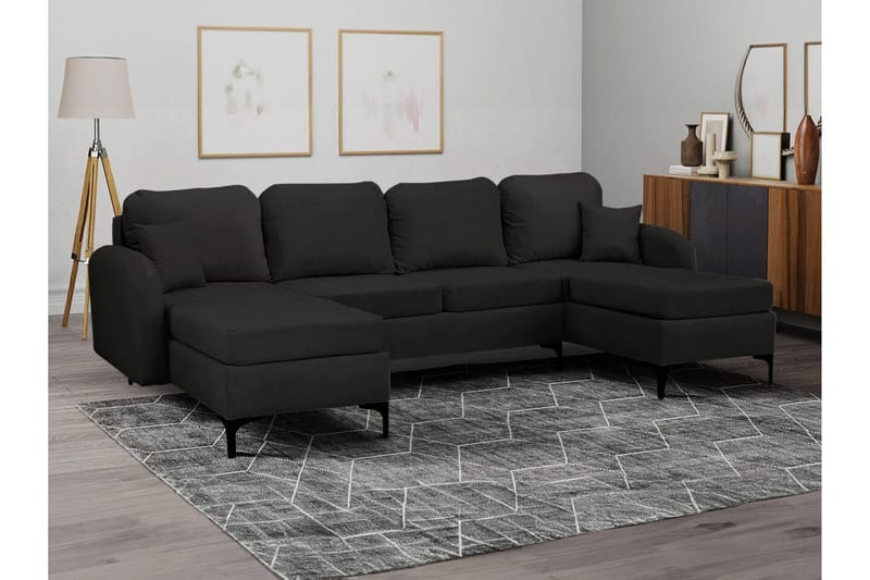 Knocklong 4-sits Hörnbäddsoffa Black - Möbler - Vardagsrum - Bäddsoffor - Hörnbäddsoffa