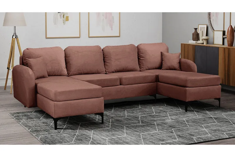 Knocklong 4-sits Hörnbäddsoffa Brown - Möbler - Vardagsrum - Bäddsoffor - Hörnbäddsoffa