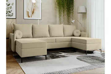 Knocklong 4-sits Hörnbäddsoffa - Cream - Möbler - Vardagsrum - Bäddsoffor - U bäddsoffa
