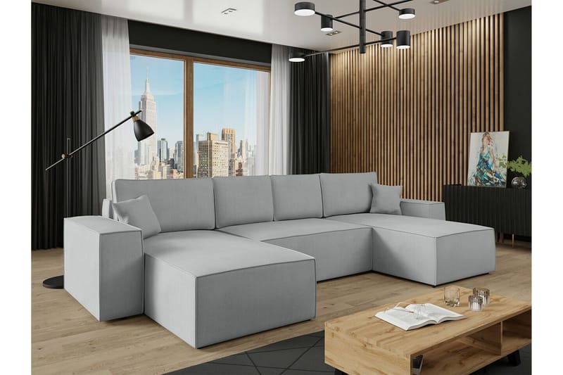 Knocklong 4-sits Hörnbäddsoffa - Grå - Möbler - Vardagsrum - Bäddsoffor - Hörnbäddsoffa