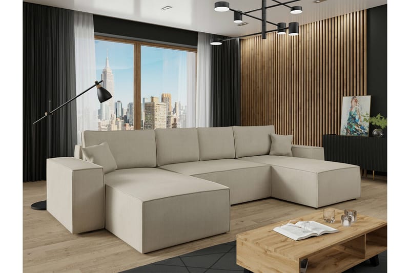 Knocklong 4-sits Hörnbäddsoffa - Ljusbrun - Möbler - Vardagsrum - Bäddsoffor - Hörnbäddsoffa