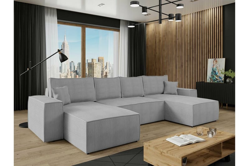 Knocklong 4-sits Hörnbäddsoffa - Ljusgrå - Möbler - Vardagsrum - Bäddsoffor - Hörnbäddsoffa