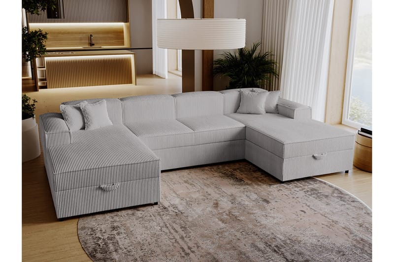 Knocklong 4-sits Hörnbäddsoffa Ljusgrå/Mörkgrå - Möbler - Vardagsrum - Bäddsoffor - Hörnbäddsoffa