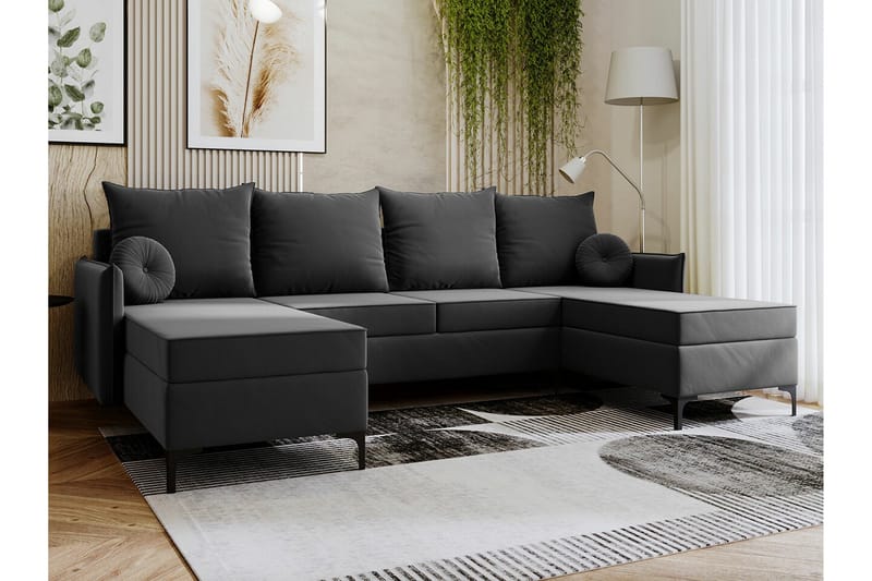 Knocklong 4-sits Hörnbäddsoffa - Mörkgrå - Möbler - Vardagsrum - Bäddsoffor - Hörnbäddsoffa