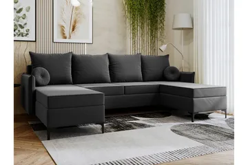 Knocklong 4-sits Hörnbäddsoffa - Mörkgrå - Möbler - Vardagsrum - Bäddsoffor - U bäddsoffa