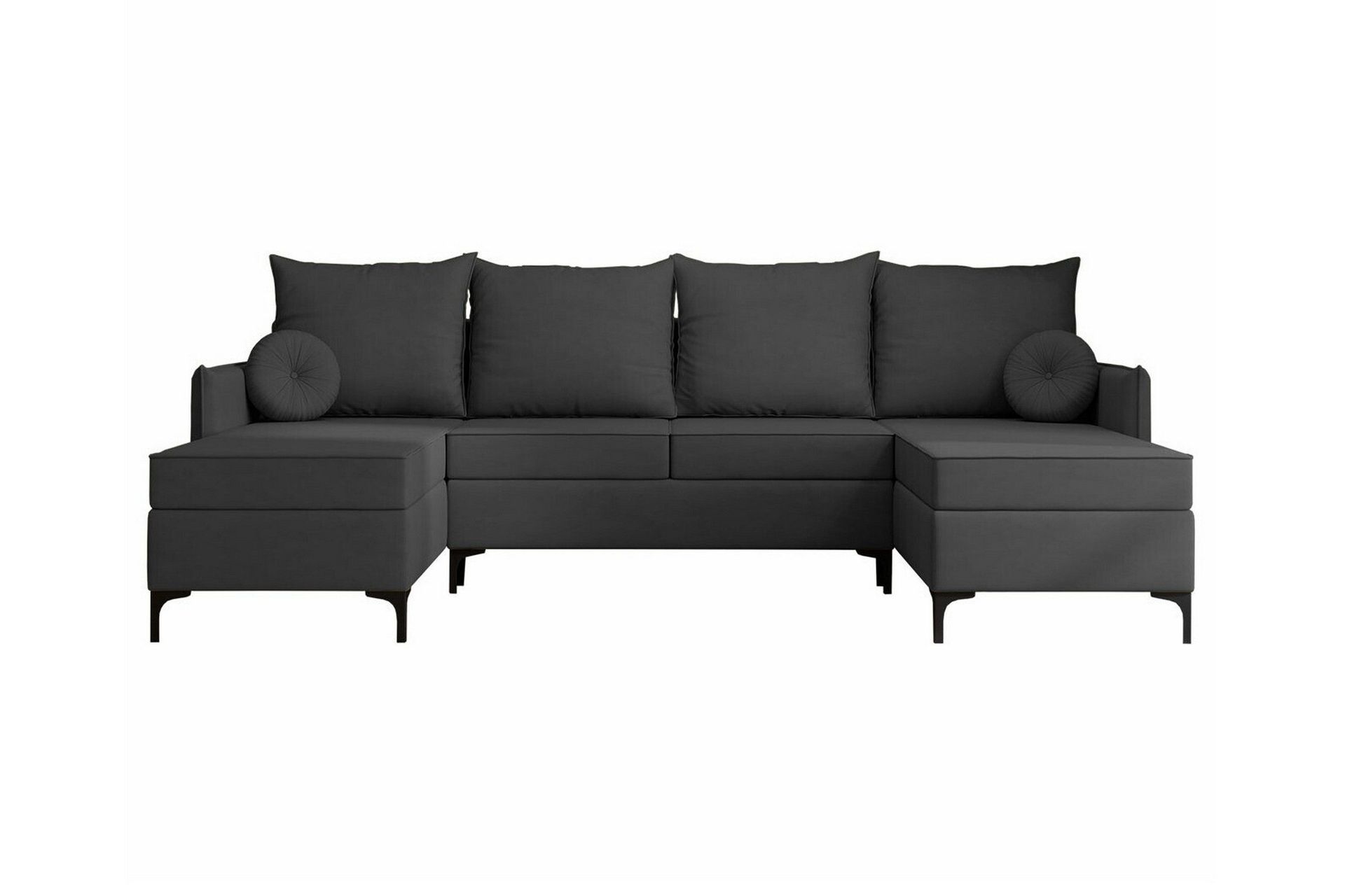 knocklong 4-sits hörnbäddsoffa - mörkgrå