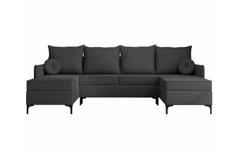 Knocklong 4-sits Hörnbäddsoffa, Mörkgrå