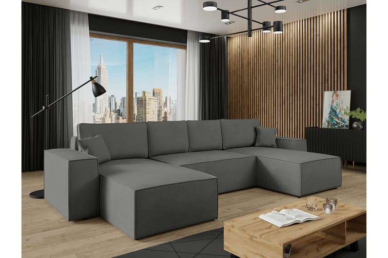 Knocklong 4-sits Hörnbäddsoffa - Mörkgrå - Möbler - Vardagsrum - Bäddsoffor - Hörnbäddsoffa