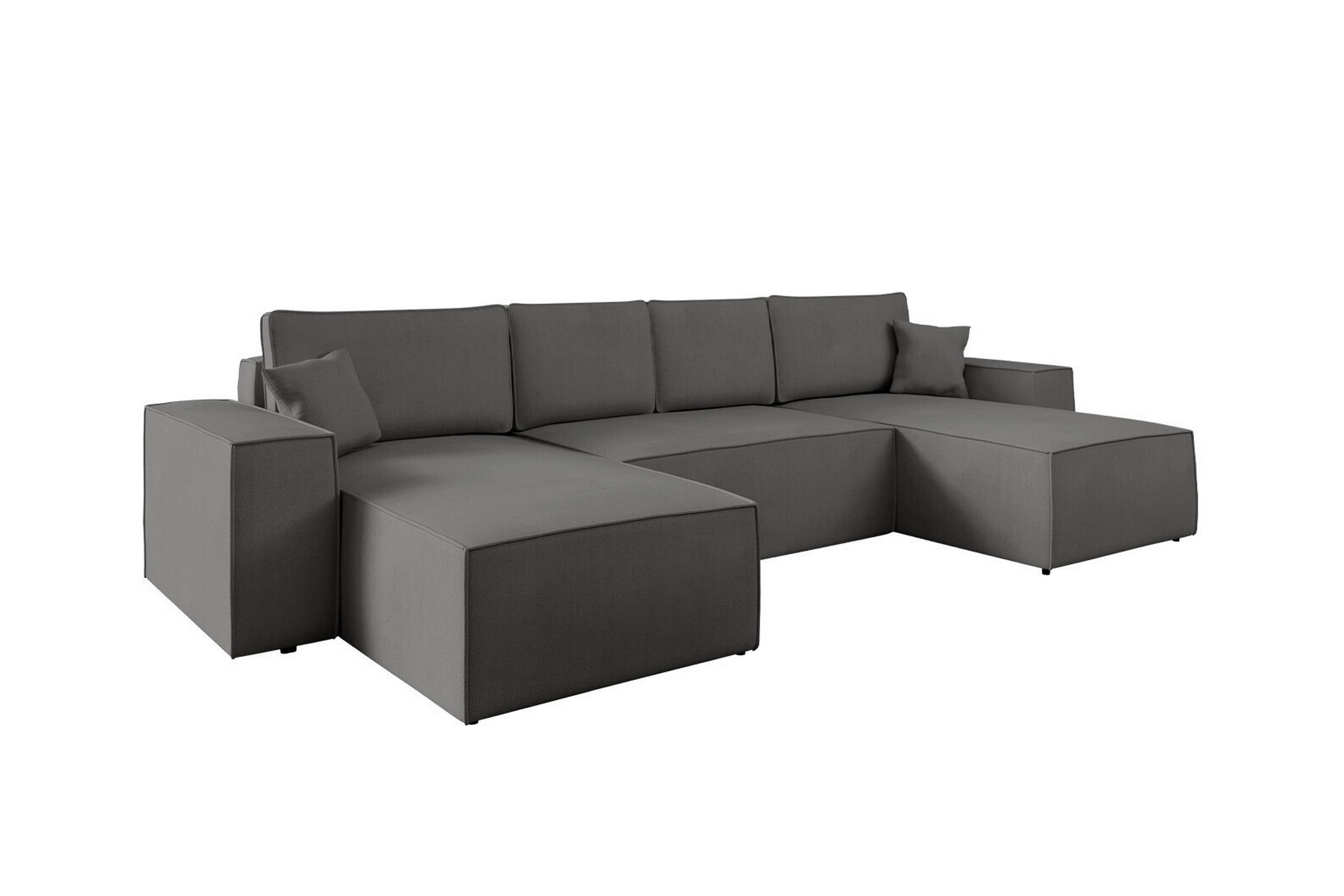 knocklong 4-sits hörnbäddsoffa mörkgrå -