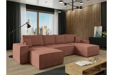 Knocklong 4-sits Hörnbäddsoffa - Rosa - Möbler - Vardagsrum - Bäddsoffor - U bäddsoffa