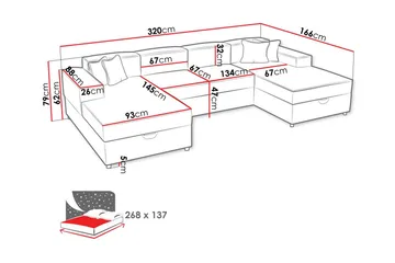 Knocklong 4-sits Hörnbäddsoffa - Möbler - Vardagsrum - Bäddsoffor - U bäddsoffa