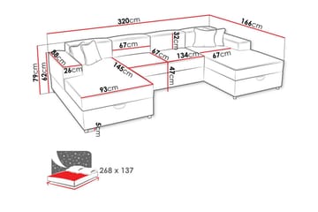 Knocklong 4-sits Hörnbäddsoffa - Möbler - Vardagsrum - Bäddsoffor - U bäddsoffa