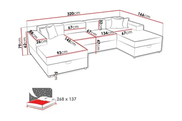 Knocklong 4-sits Hörnbäddsoffa - Möbler - Vardagsrum - Bäddsoffor - U bäddsoffa