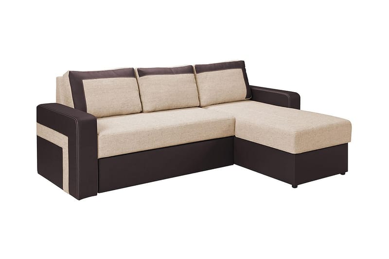 KOLDER Divanbäddsoffa 234x156x82 cm - Beige/Brun - Bäddsoffor - Bäddsoffa divan