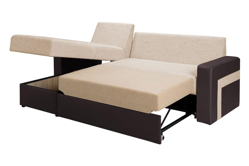 KOLDER Divanbäddsoffa 234x156x82 cm - Beige/Brun - Möbler - Vardagsrum - Bäddsoffor