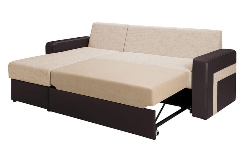 KOLDER Divanbäddsoffa 234x156x82 cm - Beige/Brun - Bäddsoffor - Bäddsoffa divan