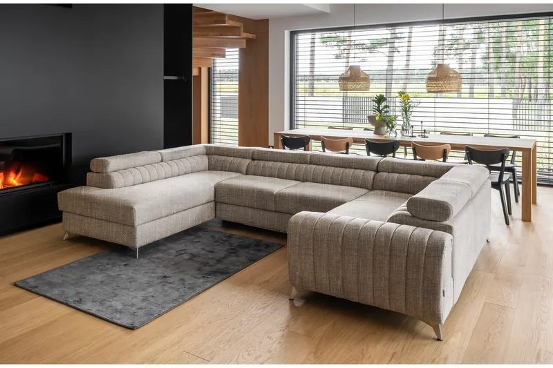 Kotori Hörnbäddsoffa m. Schäslong - Beige - Möbler - Vardagsrum - Bäddsoffor - Hörnbäddsoffa