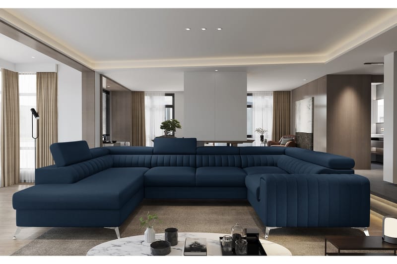 Kotori Hörnbäddsoffa m. Schäslong - Blå - Möbler - Vardagsrum - Bäddsoffor - Hörnbäddsoffa