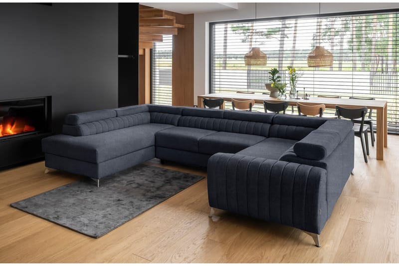 Kotori Hörnbäddsoffa m. Schäslong - Blå - Möbler - Vardagsrum - Bäddsoffor - Hörnbäddsoffa