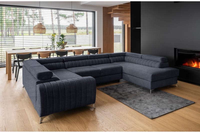 Kotori Hörnbäddsoffa m. Schäslong - Blå - Möbler - Vardagsrum - Bäddsoffor - Hörnbäddsoffa