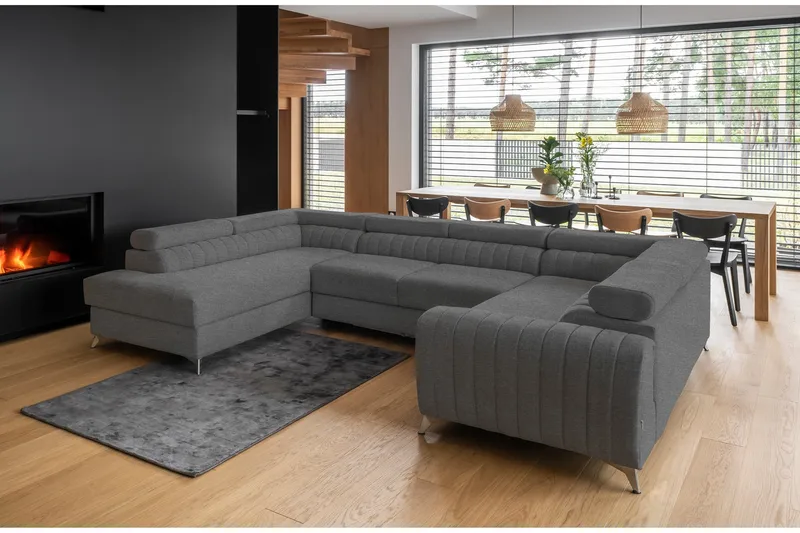 Kotori Hörnbäddsoffa m. Schäslong - Grå - Möbler - Vardagsrum - Bäddsoffor - Hörnbäddsoffa