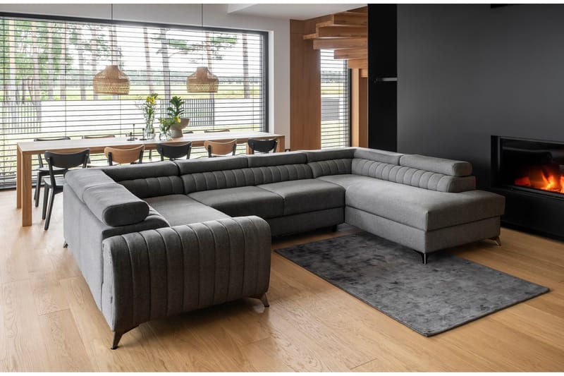 Kotori Hörnbäddsoffa m. Schäslong - Grå - Möbler - Vardagsrum - Bäddsoffor - Hörnbäddsoffa