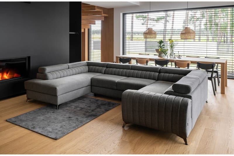 Kotori Hörnbäddsoffa m. Schäslong - Grå - Möbler - Vardagsrum - Bäddsoffor - Hörnbäddsoffa