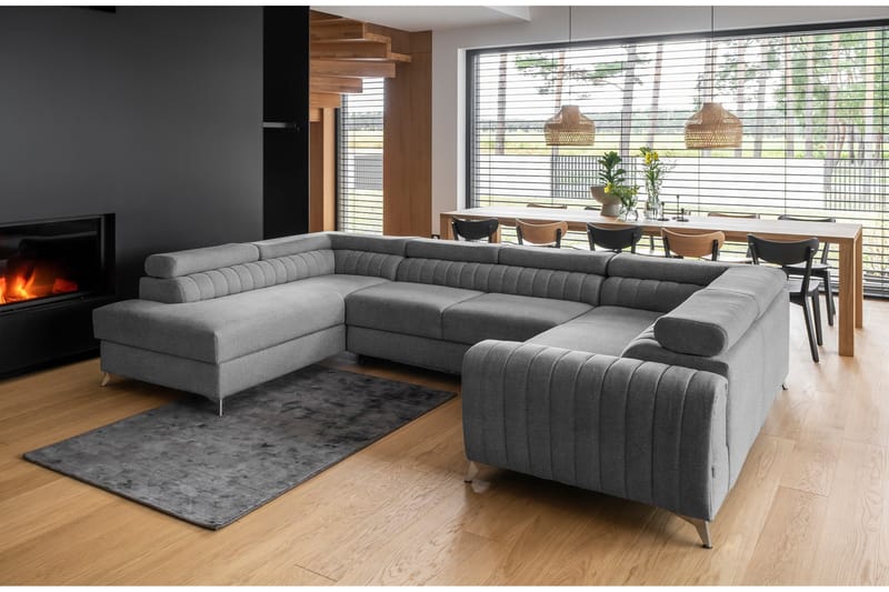 Kotori Hörnbäddsoffa m. Schäslong - Grå - Möbler - Vardagsrum - Bäddsoffor - Hörnbäddsoffa