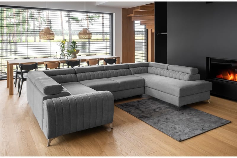 Kotori Hörnbäddsoffa m. Schäslong - Grå - Möbler - Vardagsrum - Bäddsoffor - Hörnbäddsoffa